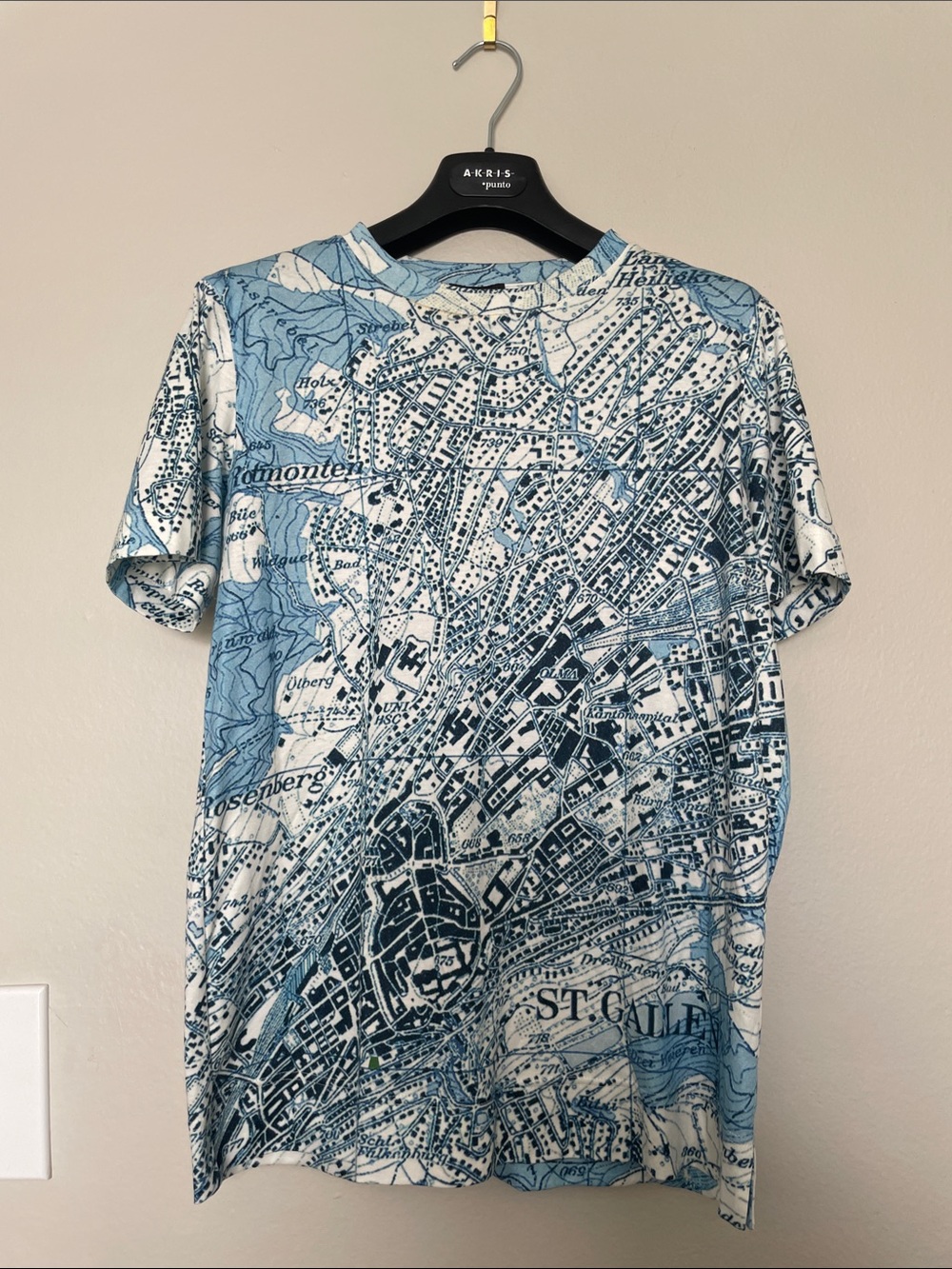 Akris St. Gallen map print t shirt